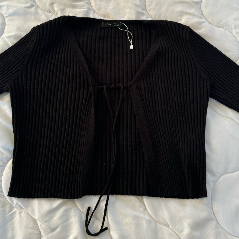 Women's Black Ribbed Sweater